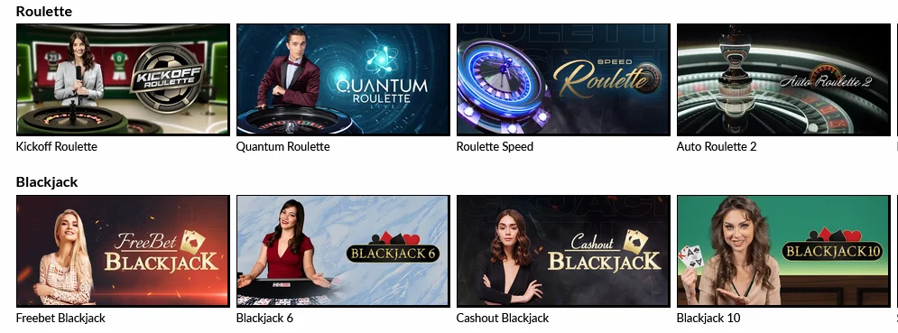 Jeux de casino en direct sur Manga Casino